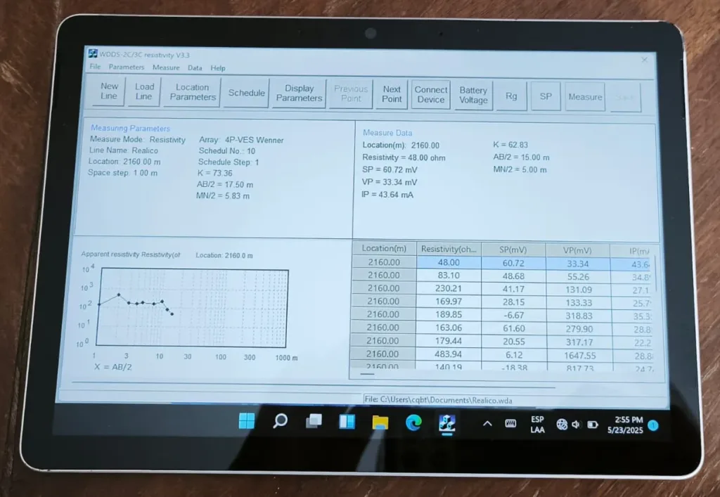 tablet con software de geolectrica