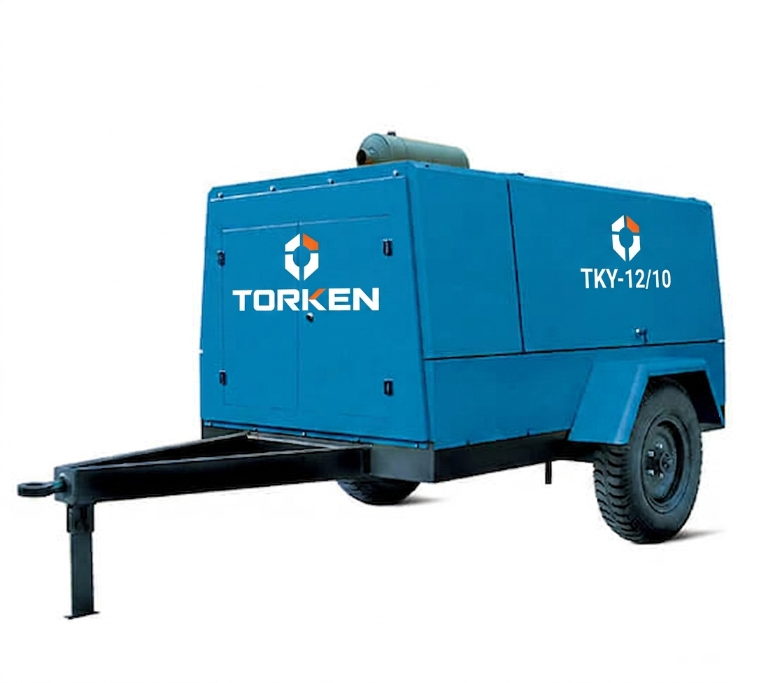 Compresor diesel TORKEN TKY-11/18T para perforación de pozos de agua