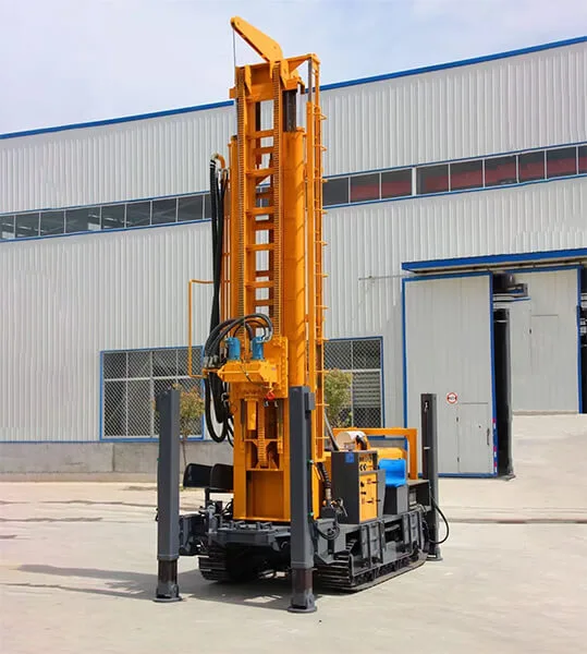 Perforadora TORKEN TK350 con martillo DTH atacando formación de roca dura
